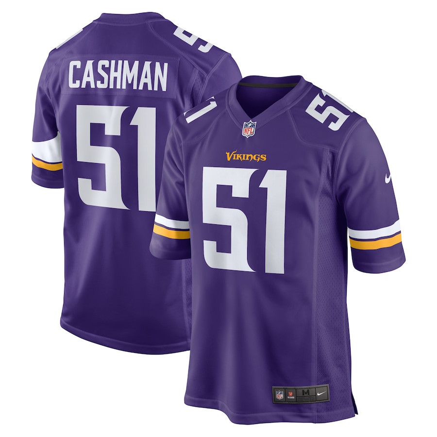 Blake Cashman 51 Minnesota Vikings Team Game Men Jersey - Purple Js4973