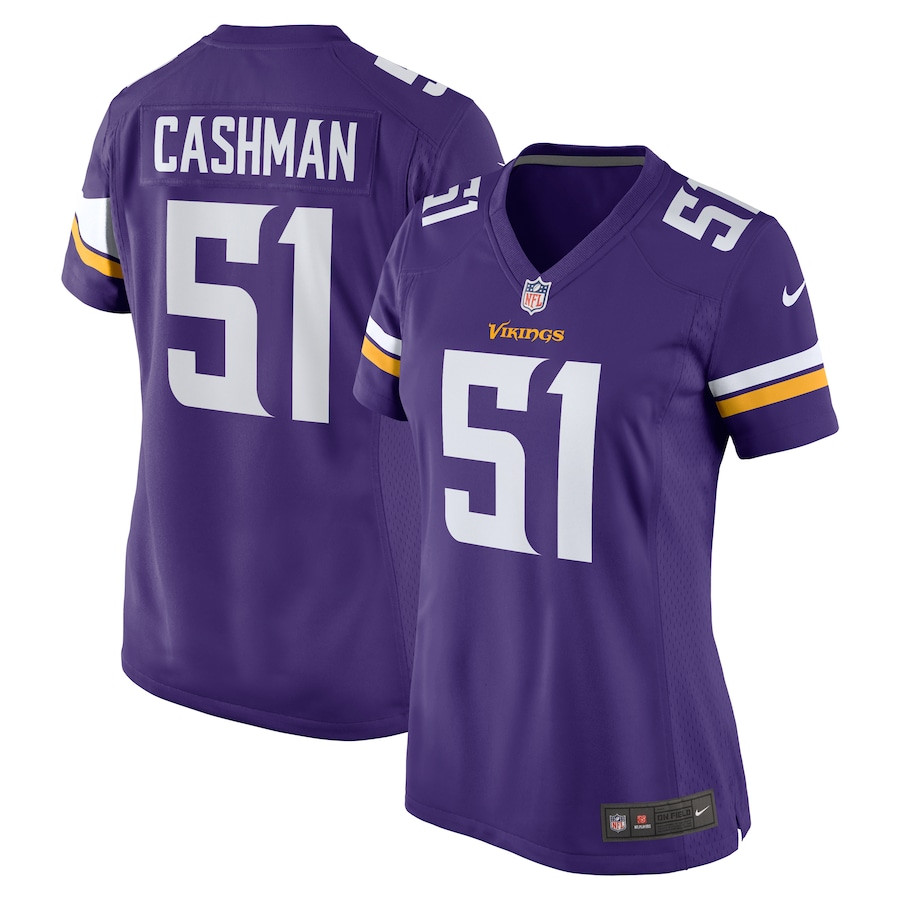 Blake Cashman 51 Minnesota Vikings Team Game Women Jersey - Purple Js8841
