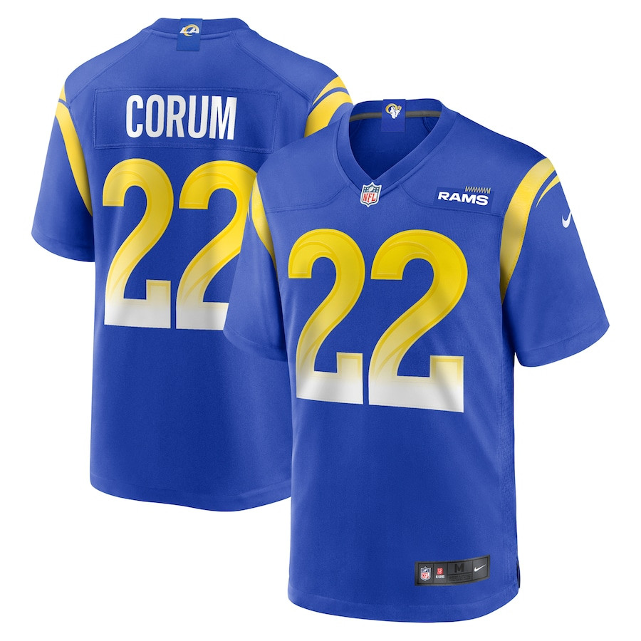 Blake Corum 22 Los Angeles Rams 2024 Nfl Draft Game Jersey - Royal Js4376