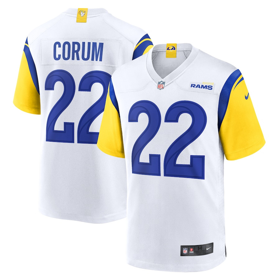 Blake Corum 22 Los Angeles Rams Game Men Jersey - White Js7292