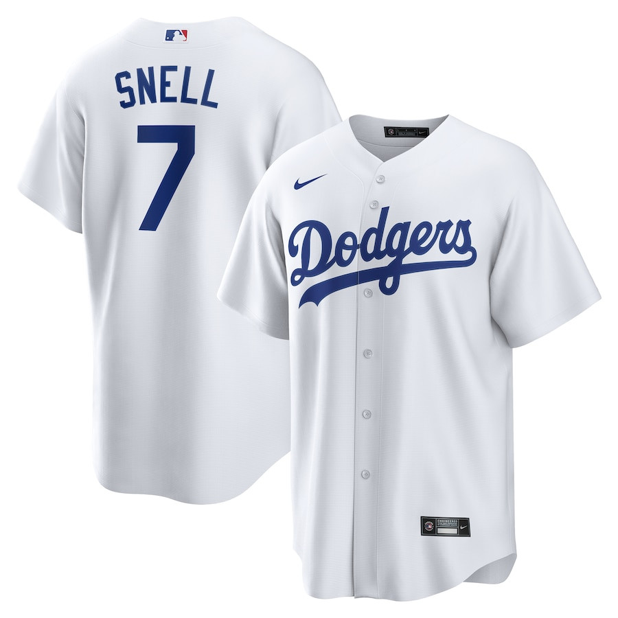 Blake Snell 7 Los Angeles Dodgers Home Player Men Jersey - White