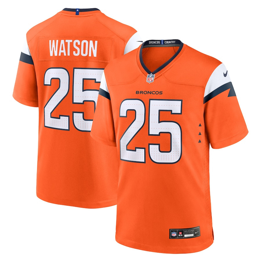 Blake Watson 25 Denver Broncos Team Game Men Jersey - Orange Js8075