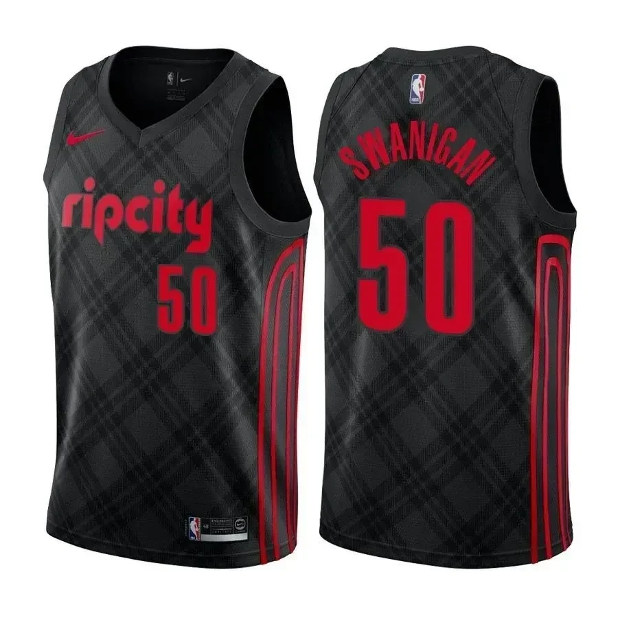Blazers Male Caleb Swanigan 50 City Edition Black Jersey