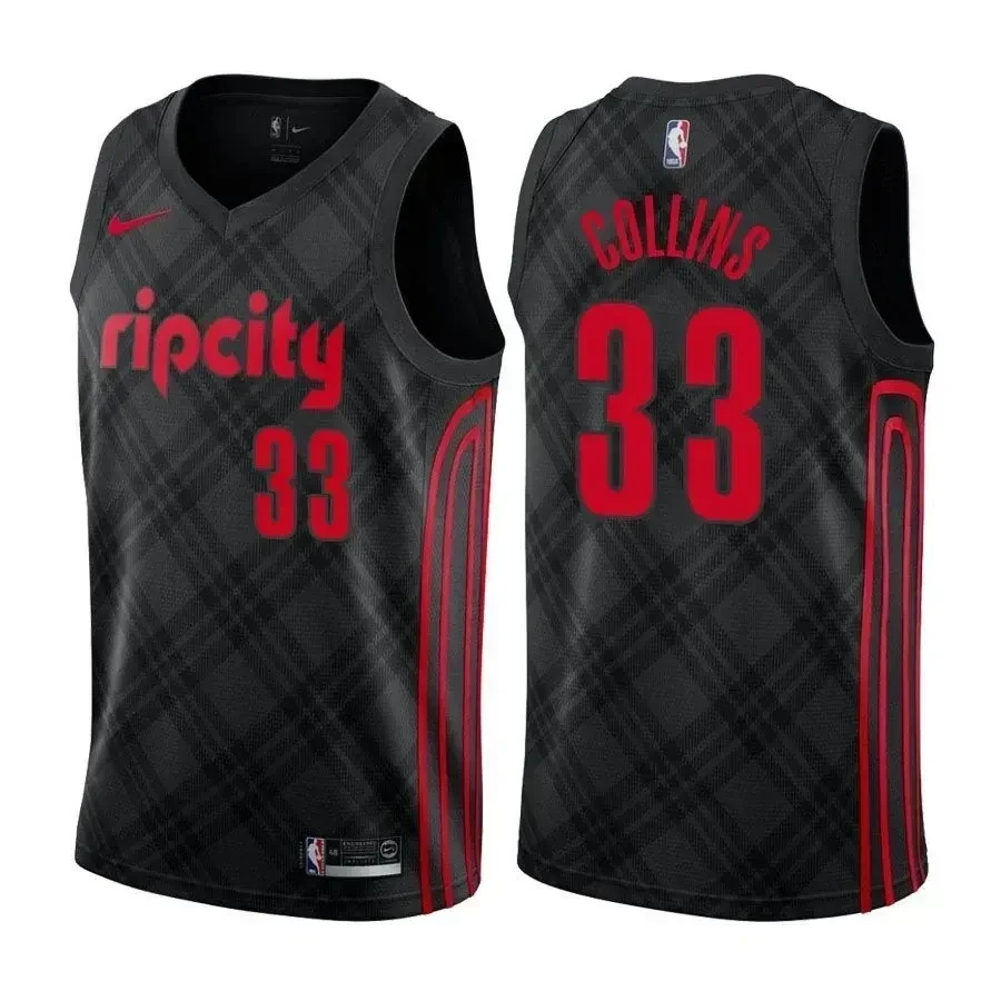 Blazers Male Zach Collins 33 City Edition Black Jersey