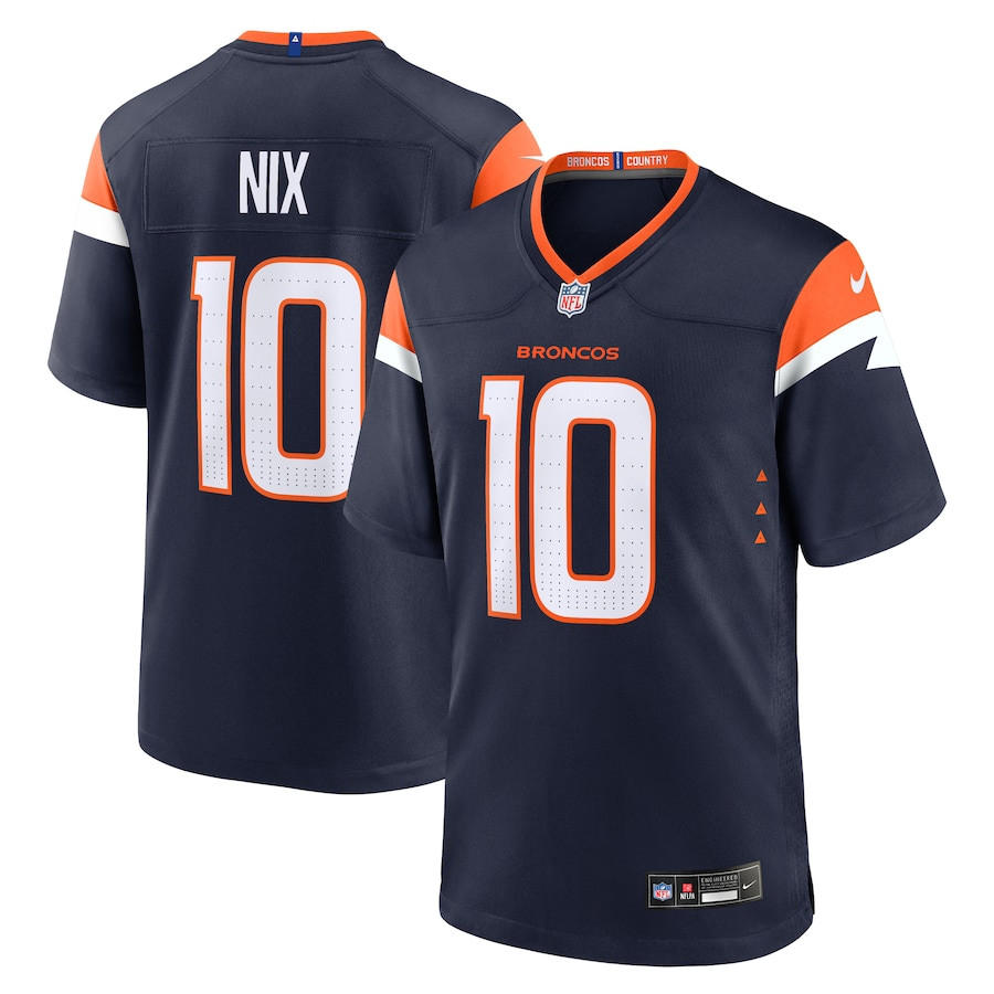 Bo Nix 10 Denver Broncos Alternate Game Men Jersey - Navy Js5993