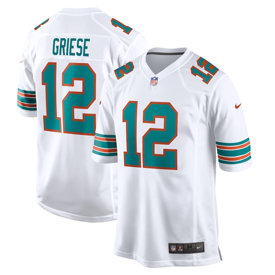Bob Griese 12 Miami Dolphins Men Retired Jersey - White Js2902