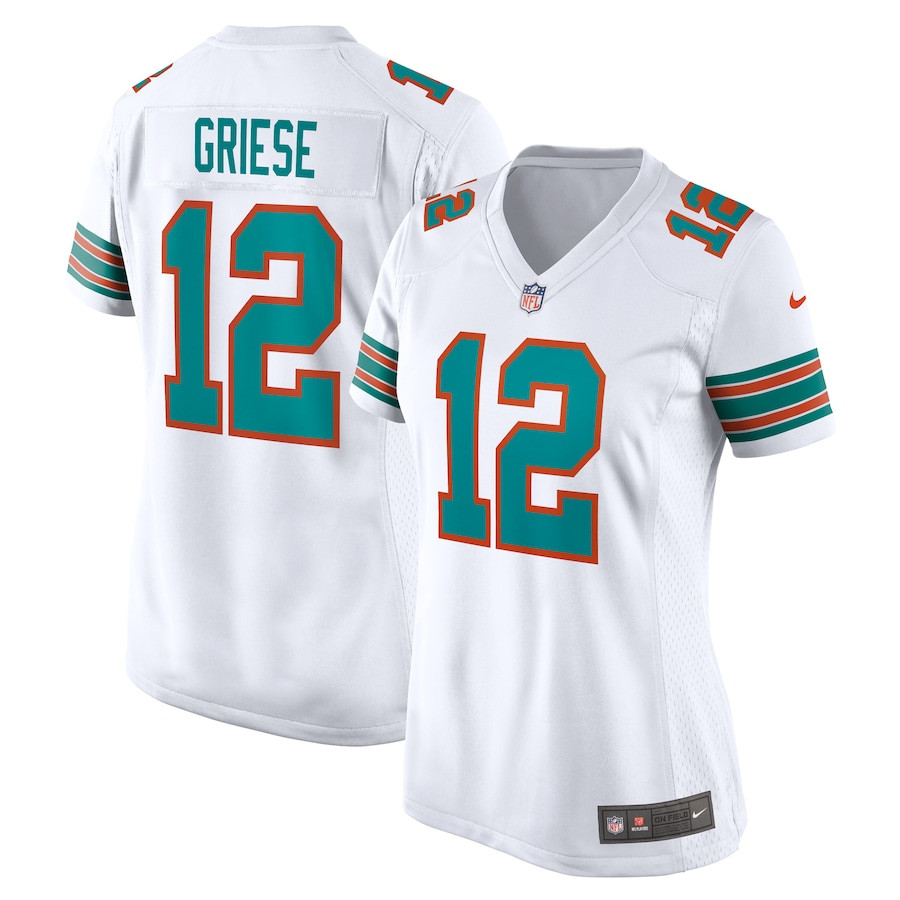 Bob Griese 12 Miami Dolphins Women Retired Jersey - White Js5922