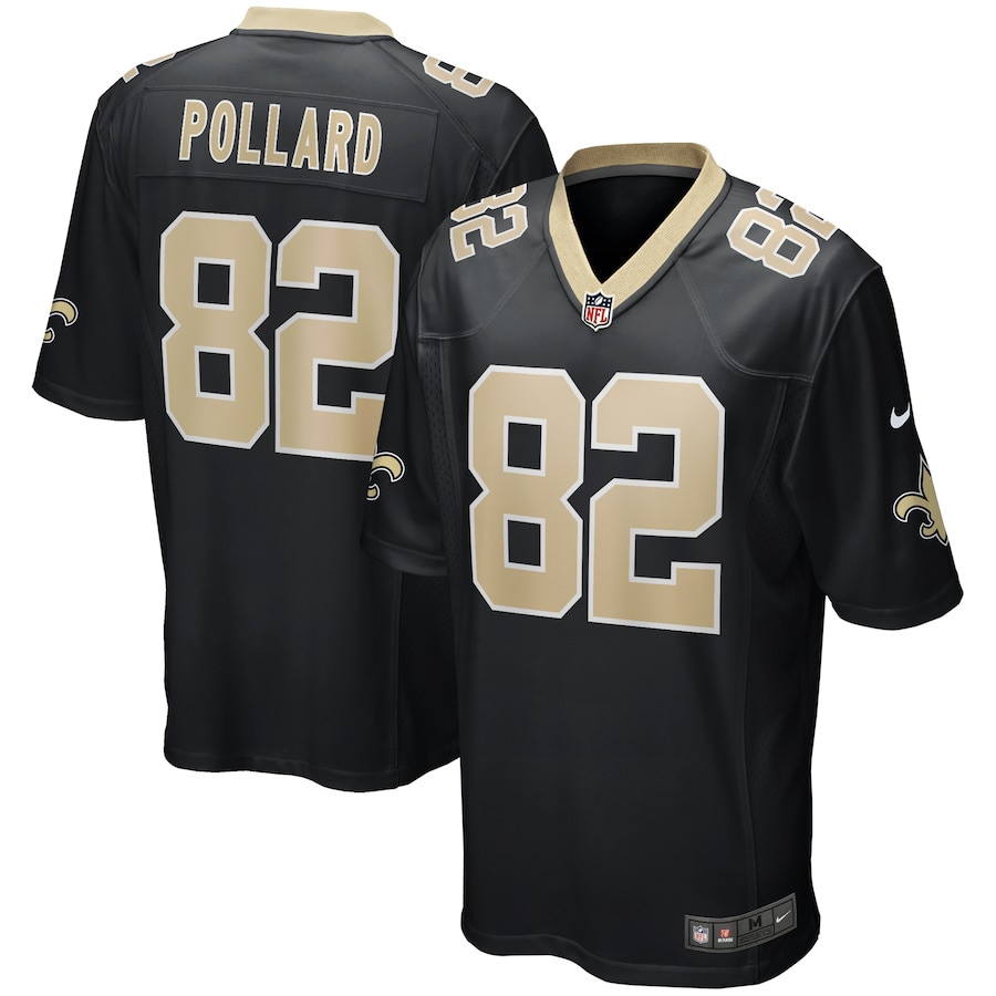Bob Pollard 82 New Orleans Saints Men Game Retired Jersey - Black Js8748