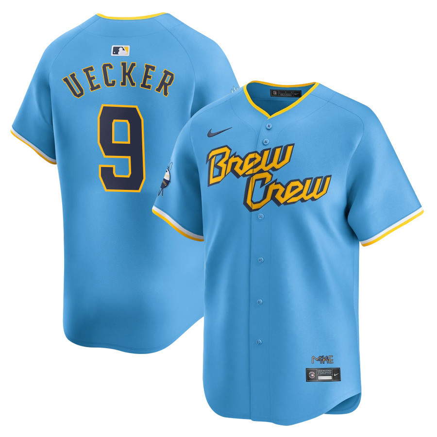 Bob Uecker #9 Milwaukee Brewers City Connect Limited Jersey - Powder Blue