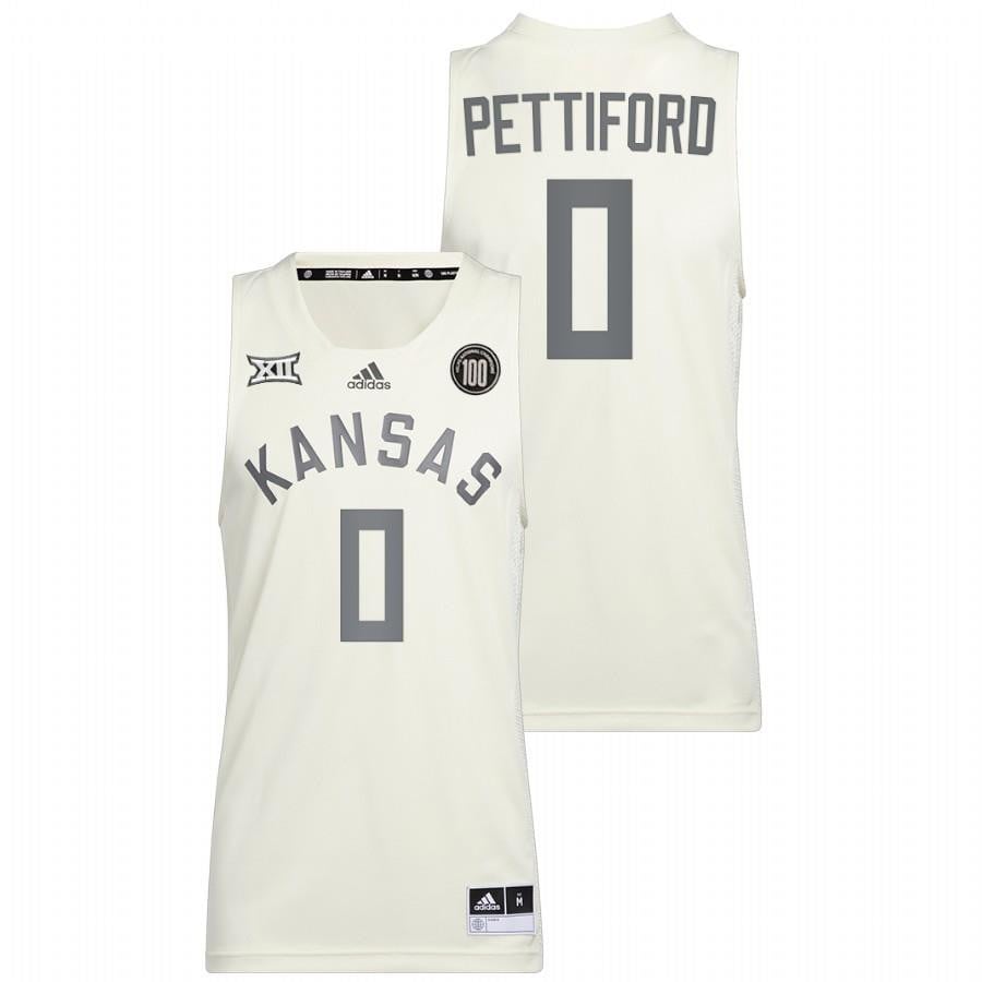 Bobby Pettiford 0 White Kansas Jayhawks 2022 College Basketball Reverse Retro Jersey