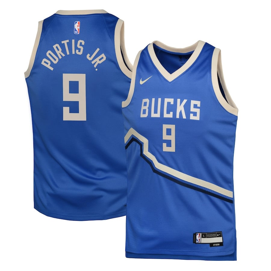 Bobby Portis Jr. 9 Milwaukee Bucks 2024/25 Swingman Player Youth Jersey - City Edition - Royal