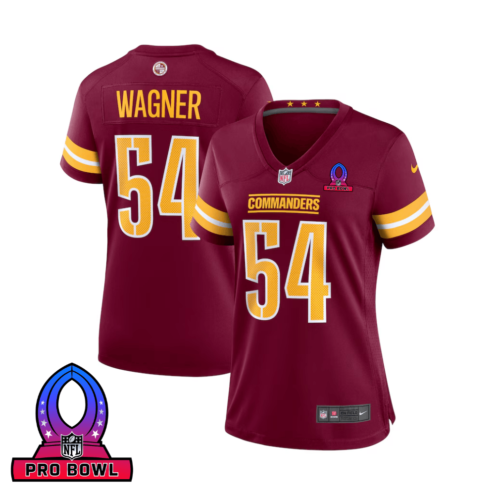 Bobby Wagner 54 Washington Commanders 2025 Pro Bowl Patch Women Game Jersey - Burgundy Js2239