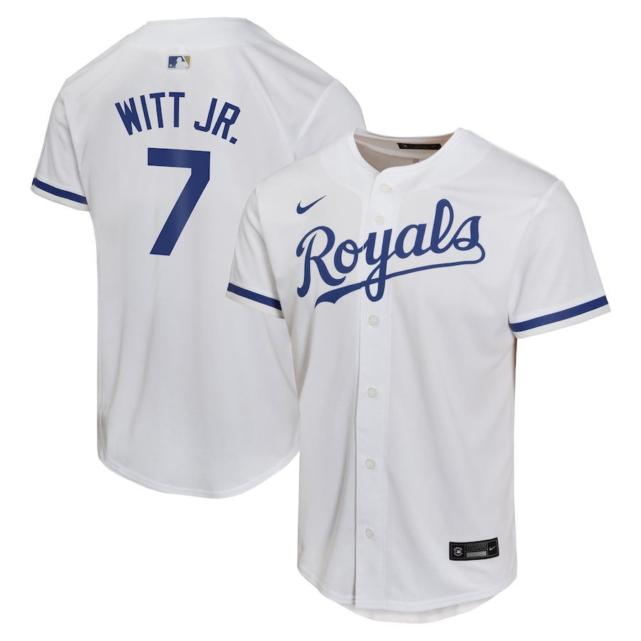 Bobby Witt Jr. 7 Kansas City Royals Home Game Player Youth Jersey - White