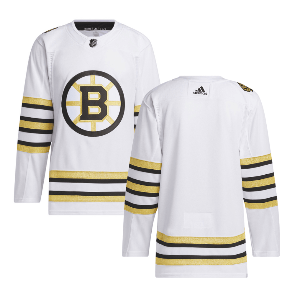 Boston Bruins 100th Anniversary Primegreen Away Men Jersey - White