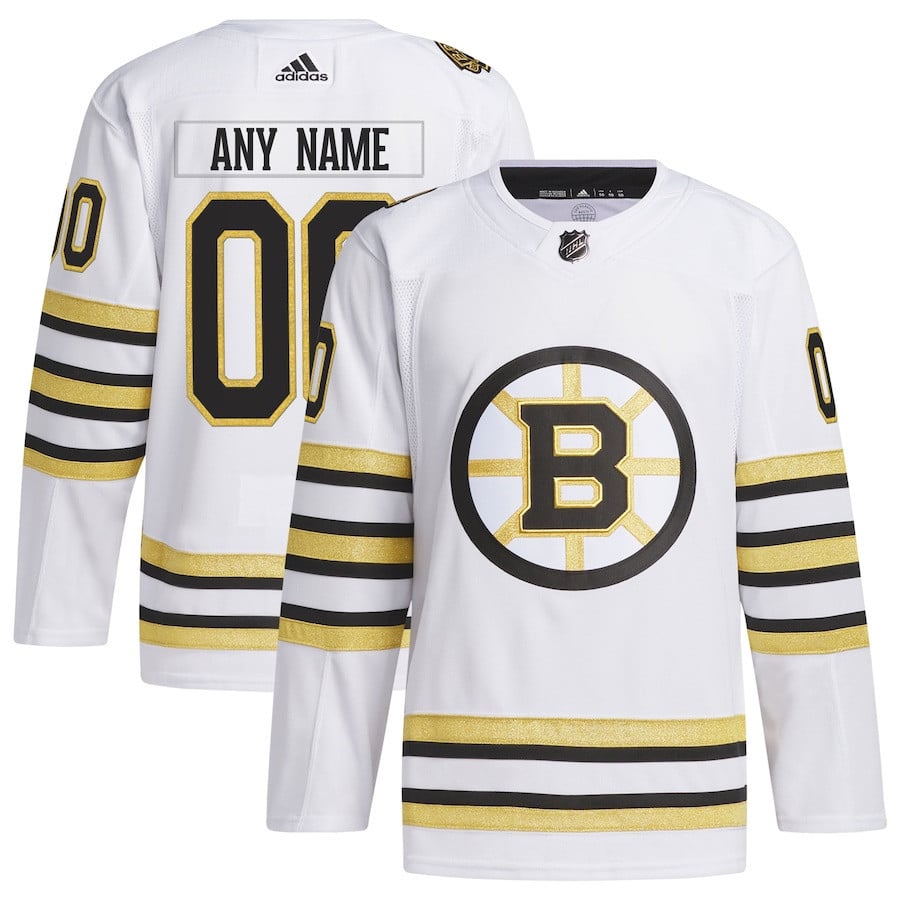 Boston Bruins 100th Anniversary Primegreen Custom Jersey - White
