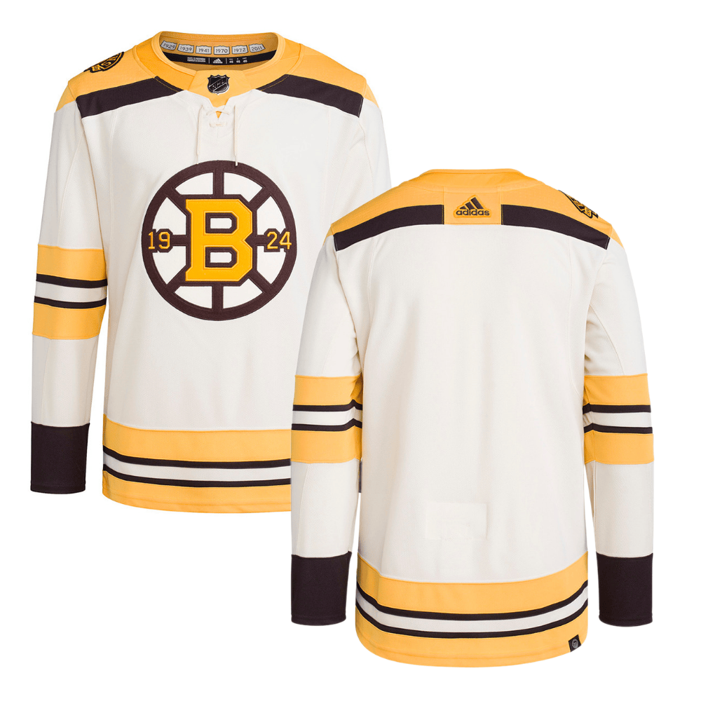 Boston Bruins 100th Anniversary Primegreen Third Men Jersey - Cream