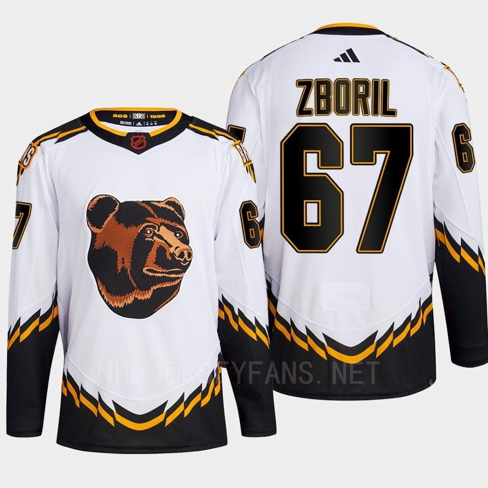 Boston Bruins 2022 Reverse Retro 2.0 Jakub Zboril 67 White Primegreen Jersey Men's