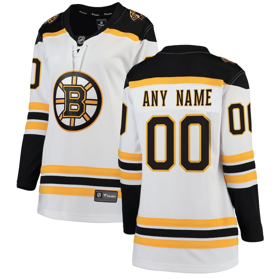 Boston Bruins Away Breakaway Custom Jersey - Women, White
