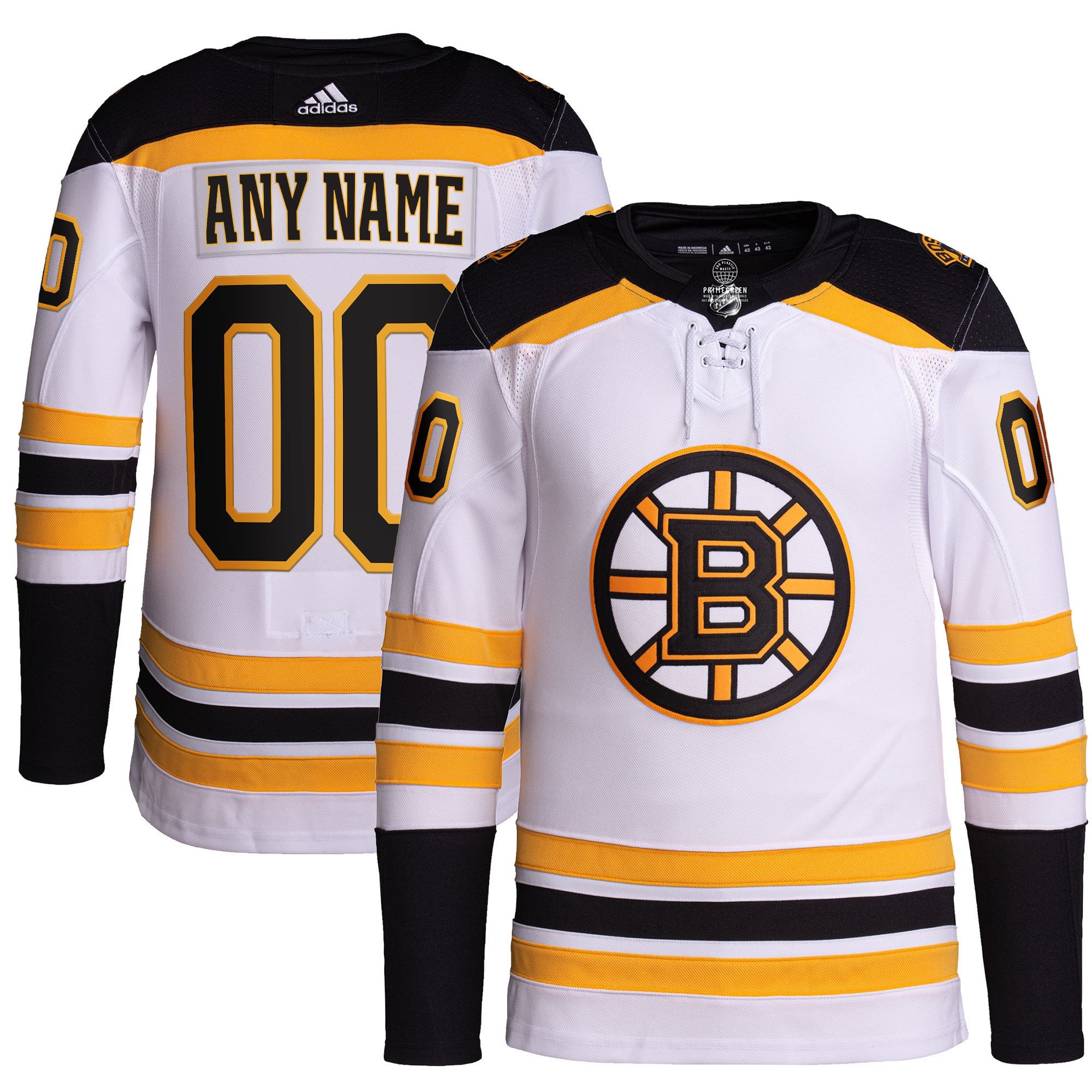 Boston Bruins Away Primegreen Custom Jersey - Men, Black