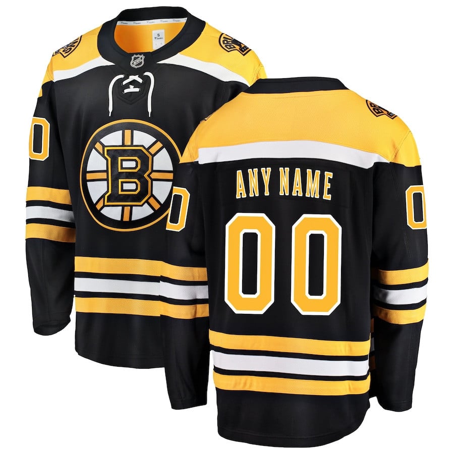 Boston Bruins Home Breakaway Custom Jersey - Black