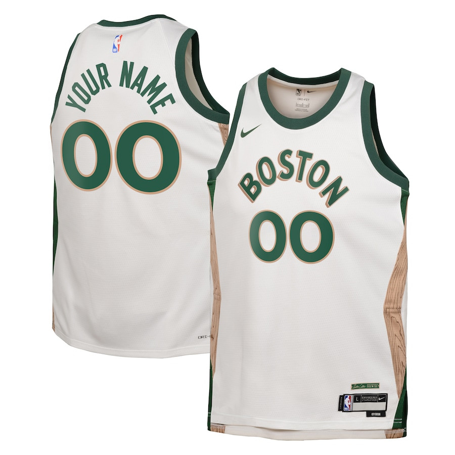 Boston Celtics 2023/24 City Edition Swingman Custom Youth Jersey - White