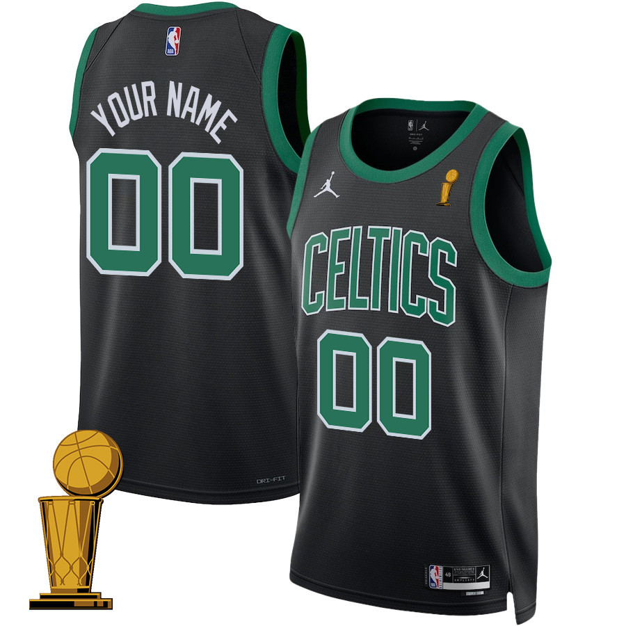 Boston Celtics 2024 Finals Champions Swingman Jersey Customized - Statement Edition - Black