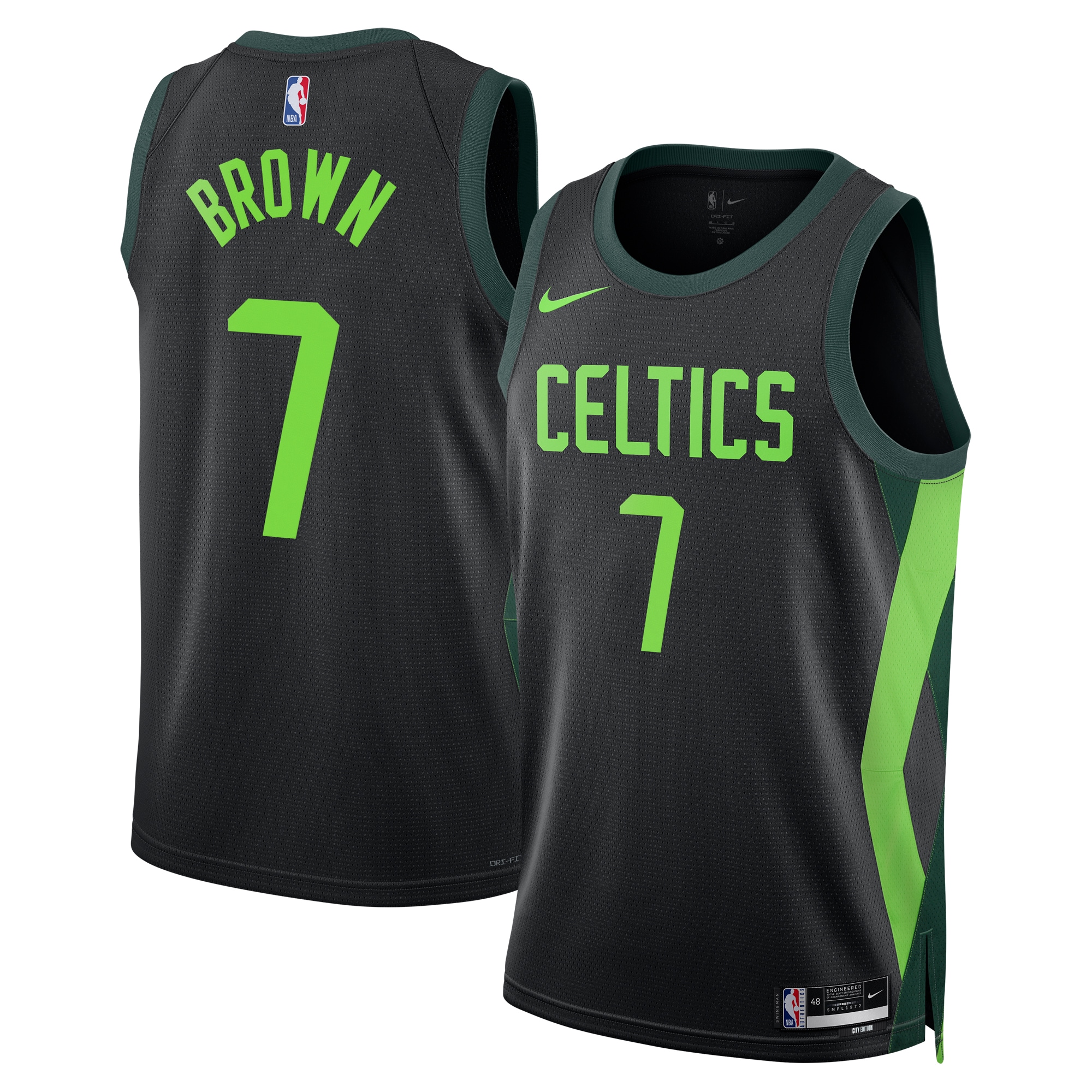 Boston Celtics City Edition Swingman Jersey 2024 - Black - Jaylen Brown - Unisex