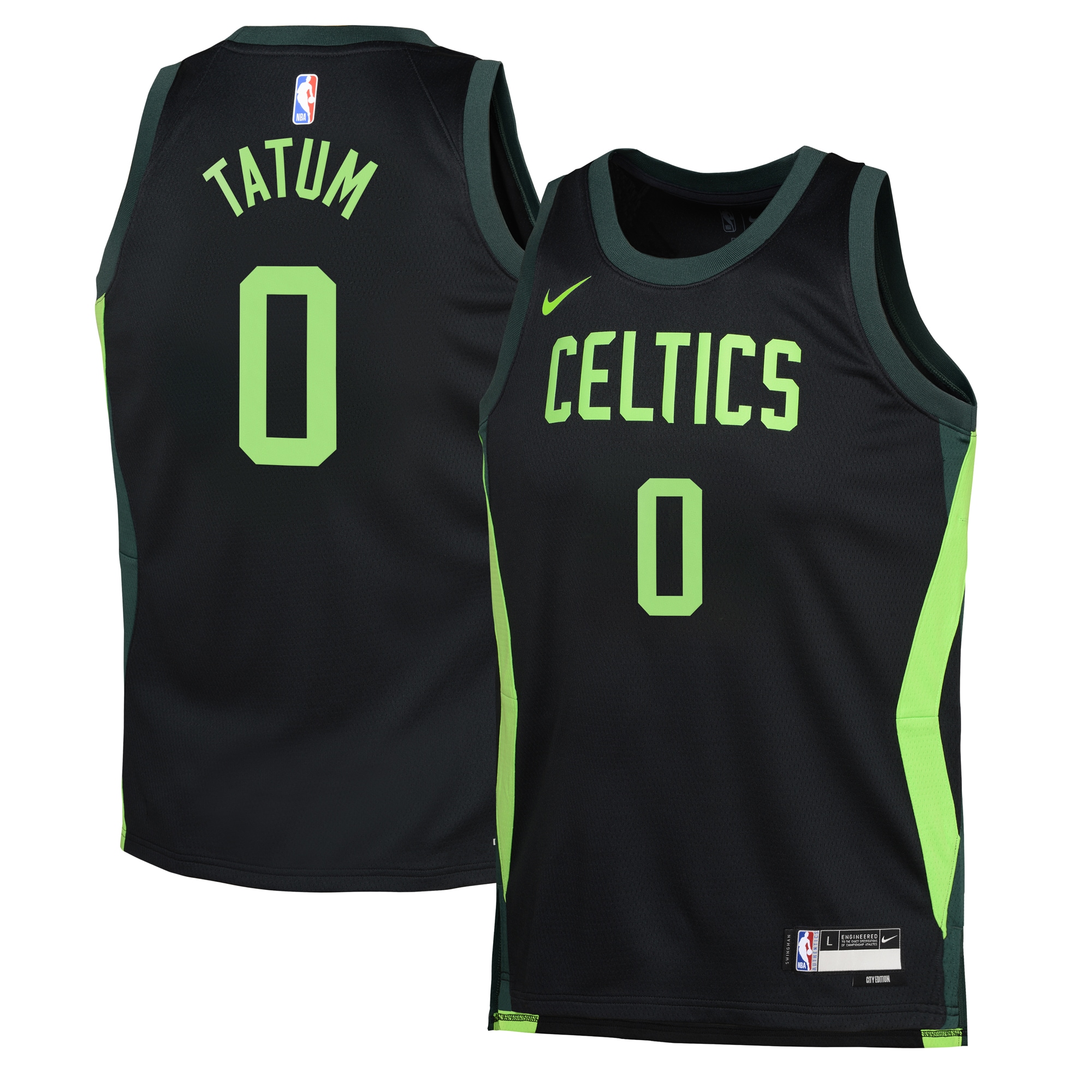 Boston Celtics City Edition Swingman Jersey 2024 - Black - Jayson Tatum - Youth