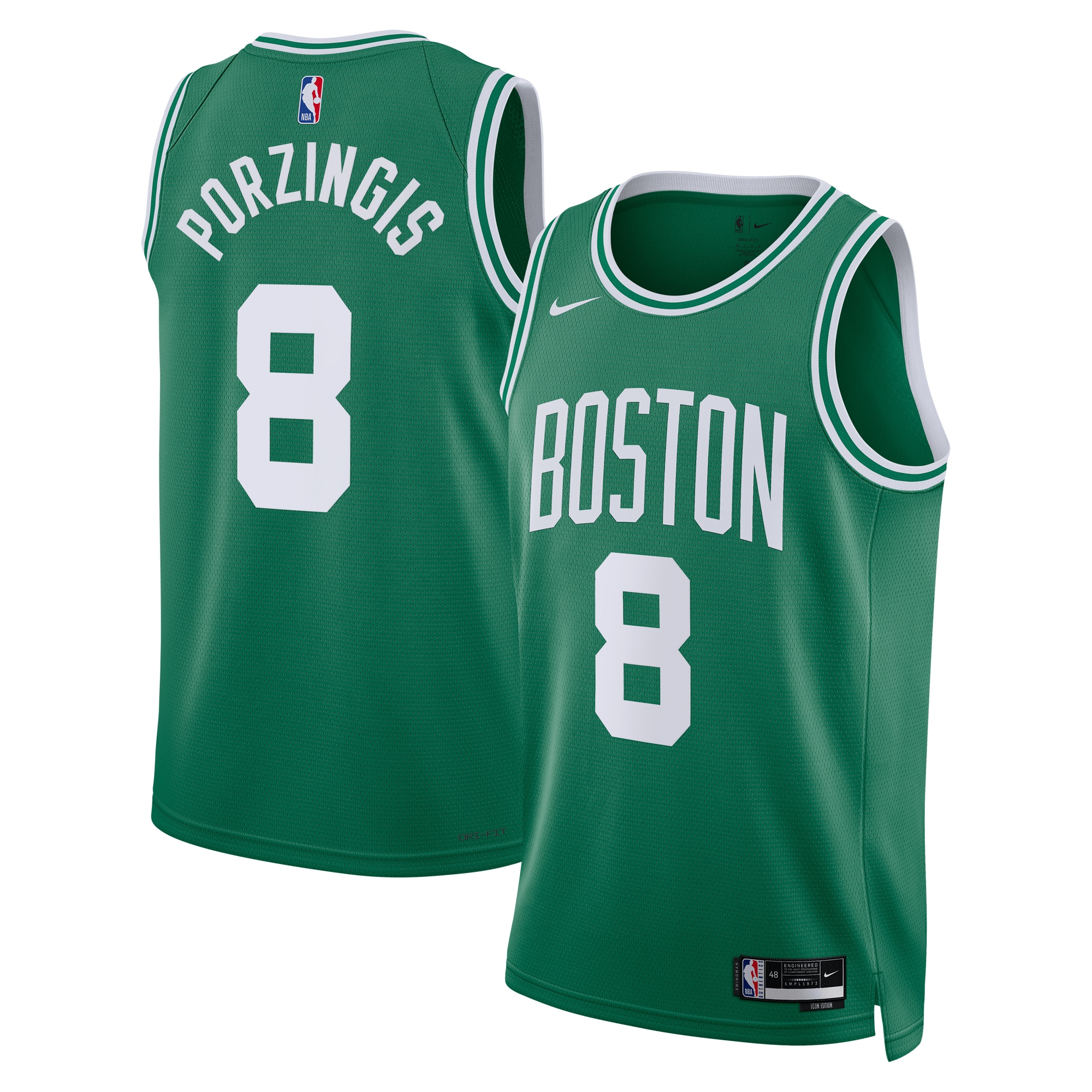 Boston Celtics Icon Edition Swingman Jersey - Kelly Green - Kristaps Porzingis - Unisex