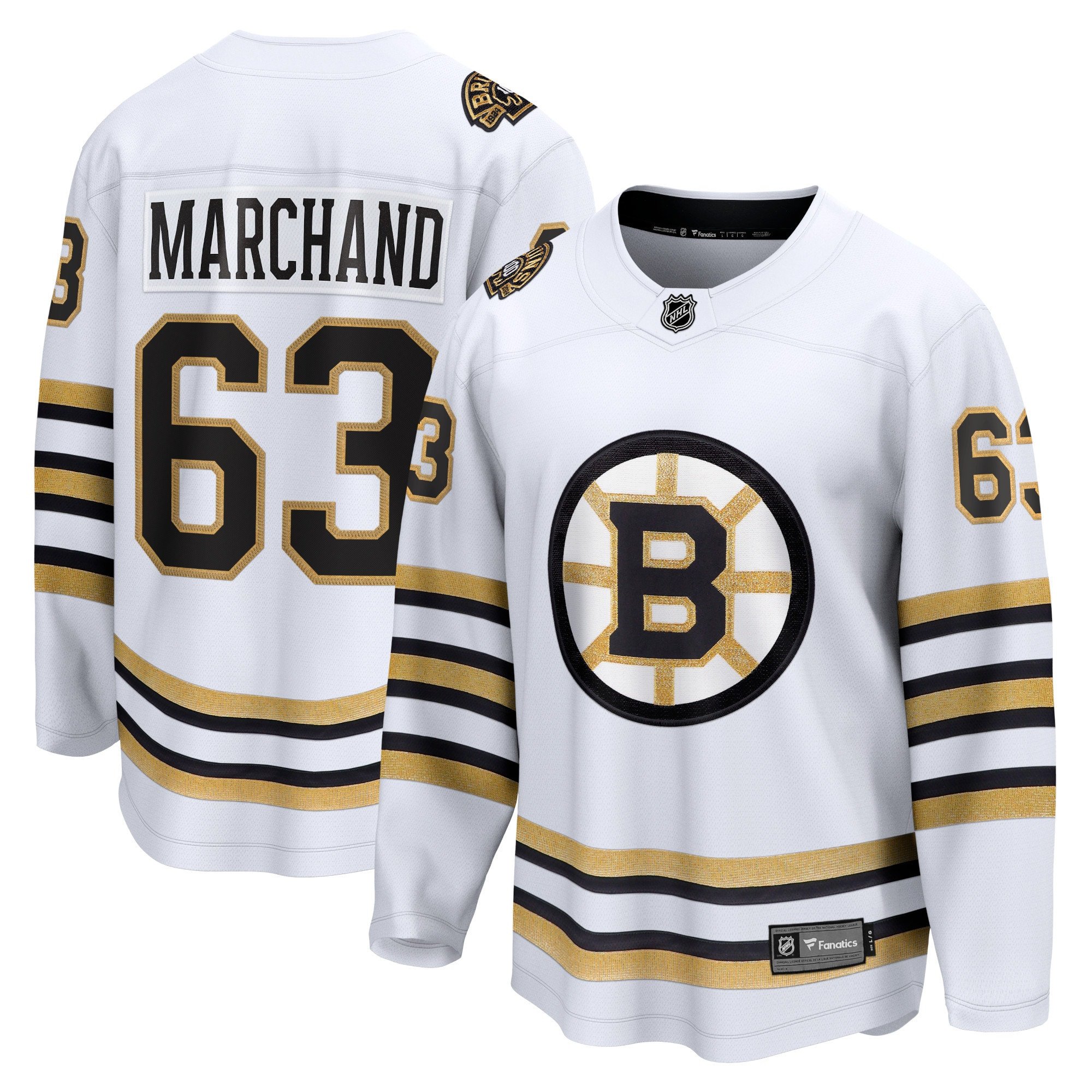 Brad Marchand 63 Boston Bruins 100th Anniversary Breakaway Jersey - White