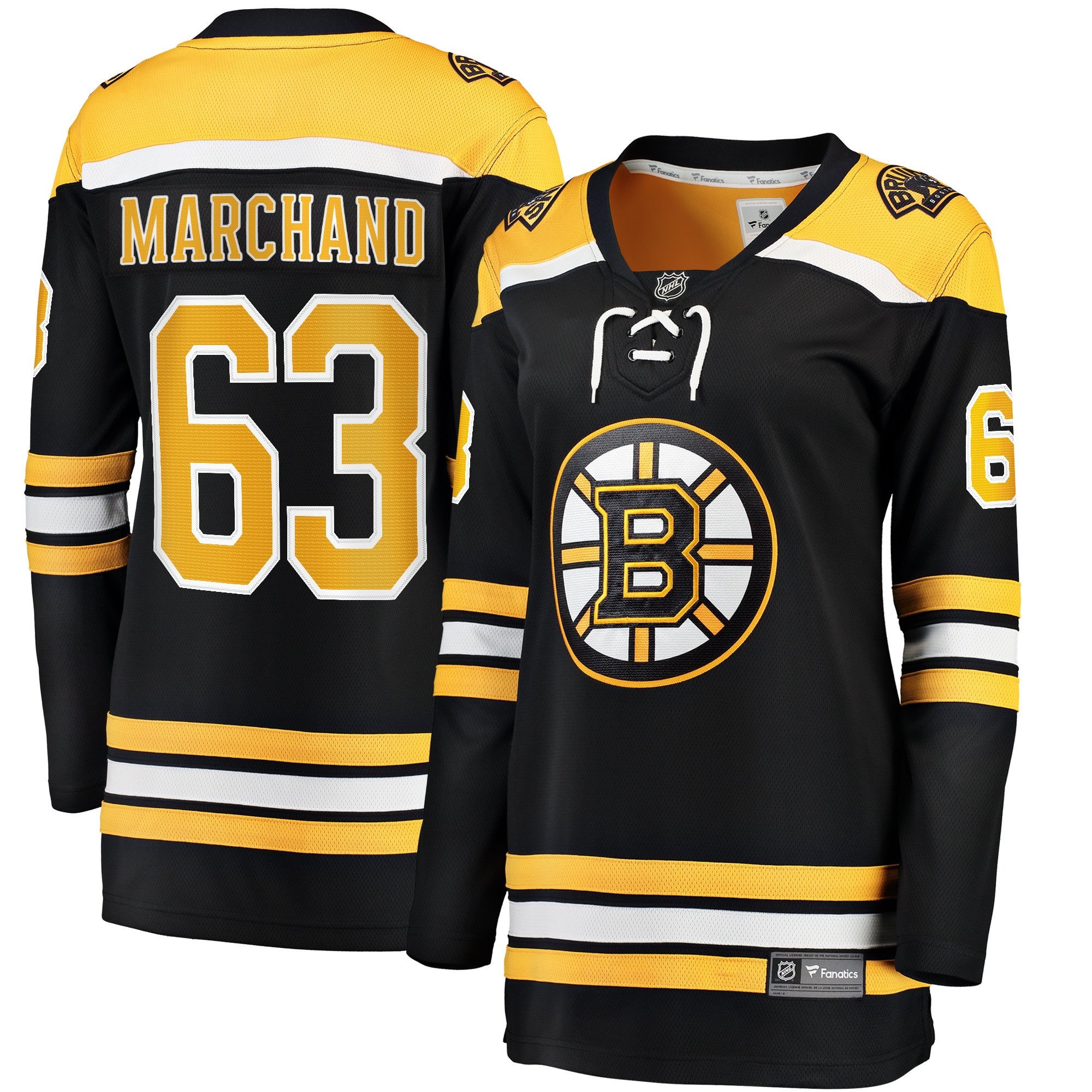 Brad Marchand 63 Boston Bruins Home Breakaway Jersey - Women, Black