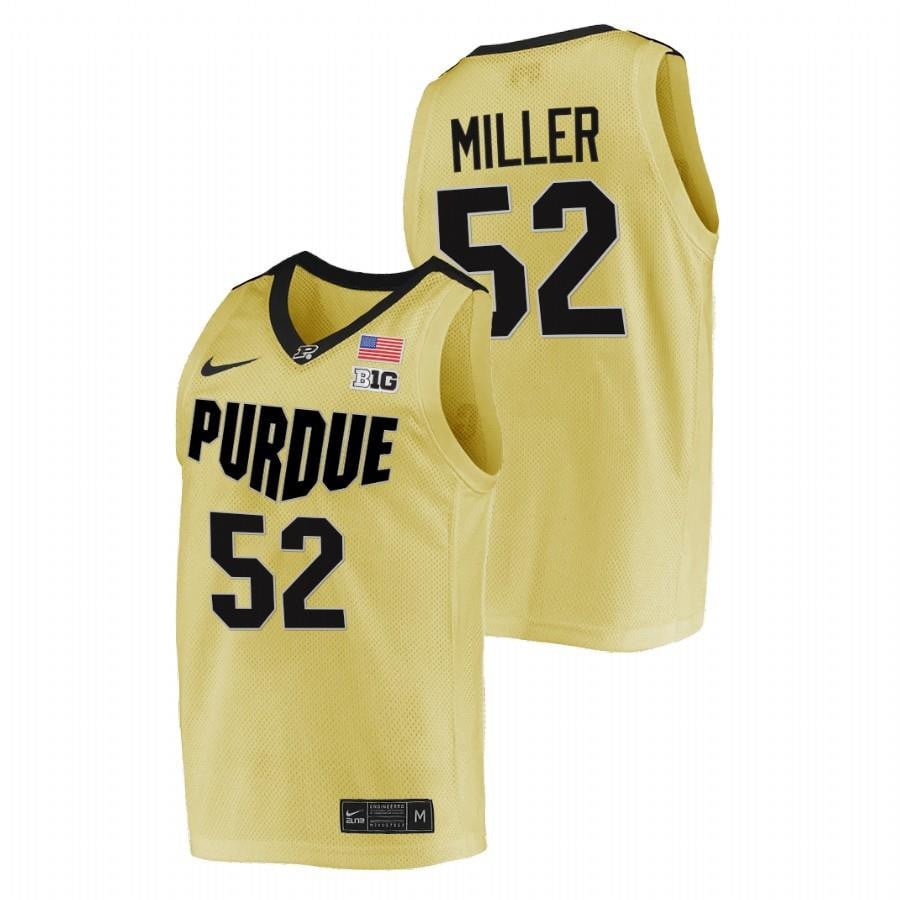 Brad Miller 52 Gold Purdue Boilermakers College Basketball Jersey