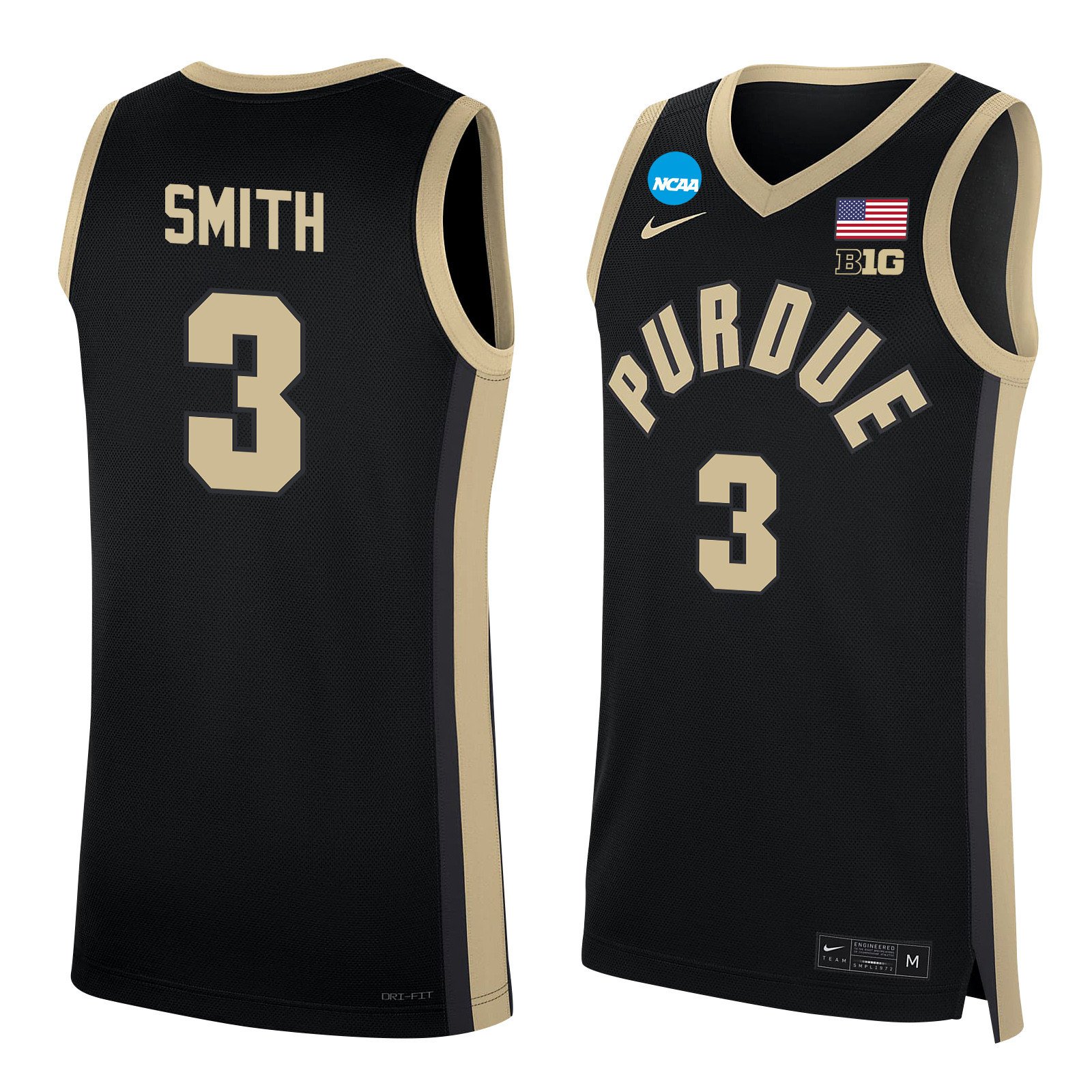 Braden Smith 3 Purdue Boilermakers 2024 Men's Basketball Jersey - Black, Unisex Jersey
