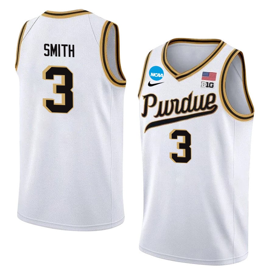 Braden Smith 3 Purdue Boilermakers 2024 Men's Basketball Jersey - White, Unisex Jersey