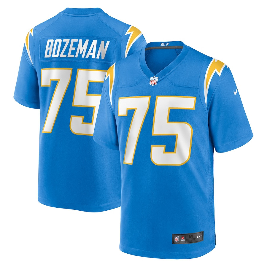 Bradley Bozeman 75 Los Angeles Chargers Team Game Men Jersey - Powder Blue Js3926
