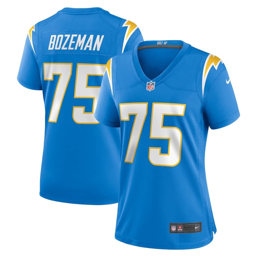 Bradley Bozeman 75 Los Angeles Chargers Women's Game Jersey - Powder Blue Js4197