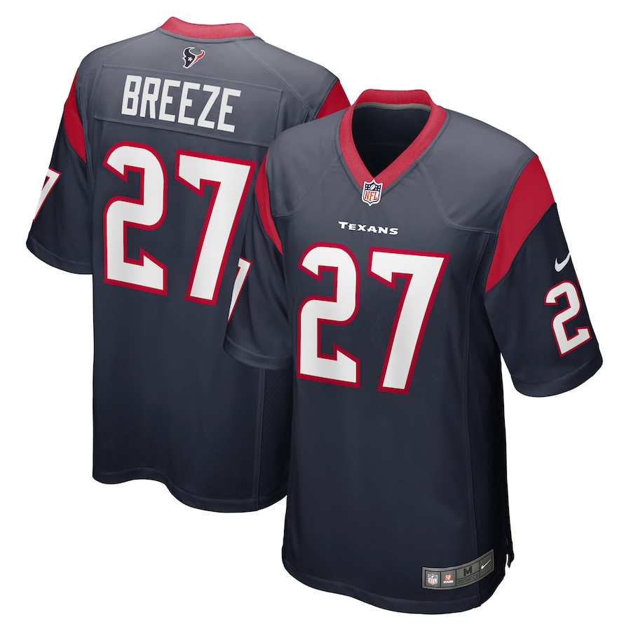 Brady Breeze 27 Houston Texans Game Men Jersey - Navy Js9572