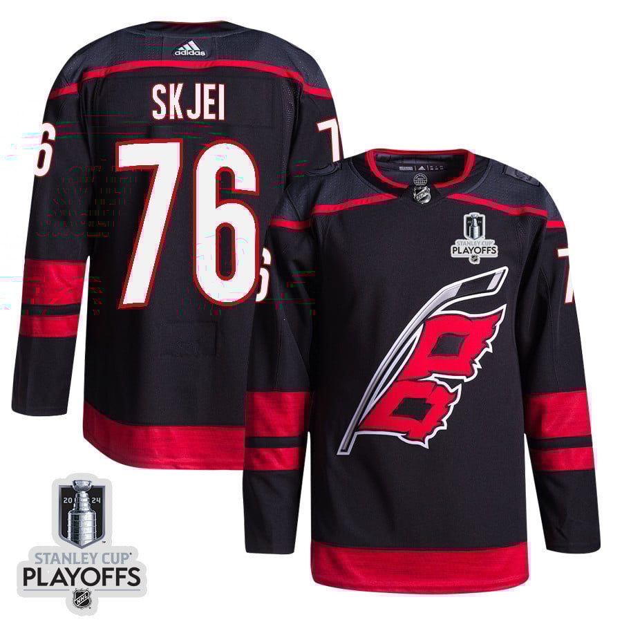 Brady Skjei 76 Carolina Hurricanes 2024 Nhl Playoffs Patch Home Jersey - Men, Black
