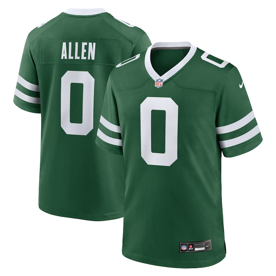 Braelon Allen 0 New York Jets Team Game Men Jersey - Legacy Green Js6530