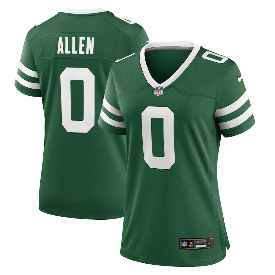 Braelon Allen 0 New York Jets Women's Team Game Jersey - Legacy Green Js8019