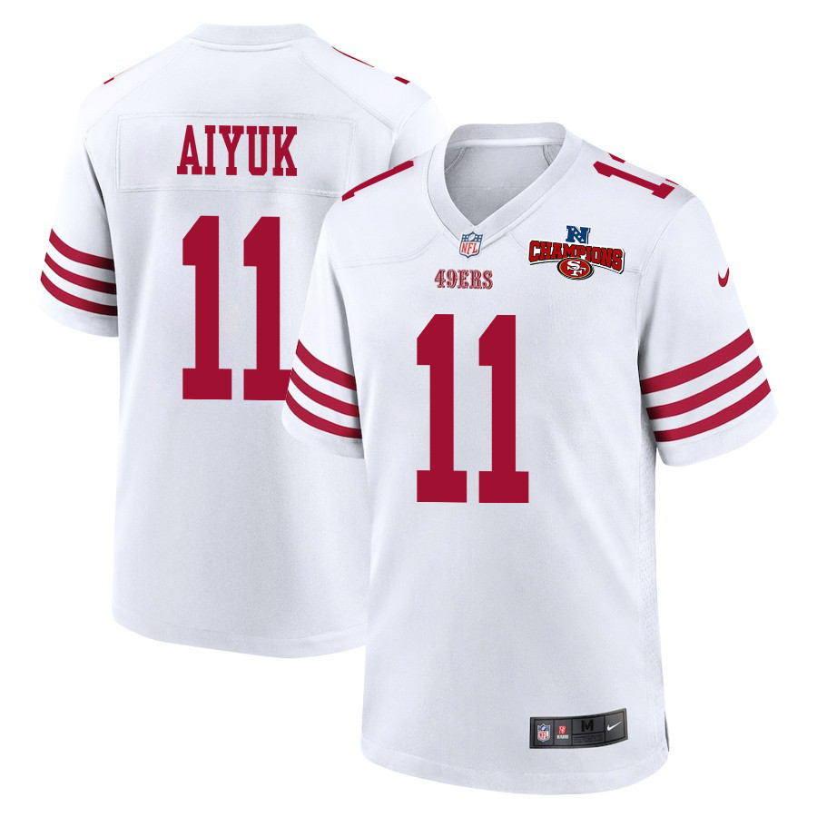 Brandon Aiyuk 11 San Francisco 49ers Nfc Champions Patch Game Men Jersey - White Js6701