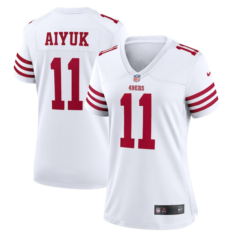 Brandon Aiyuk 11 San Francisco 49ers Women Retired Game Jersey - White Js9067