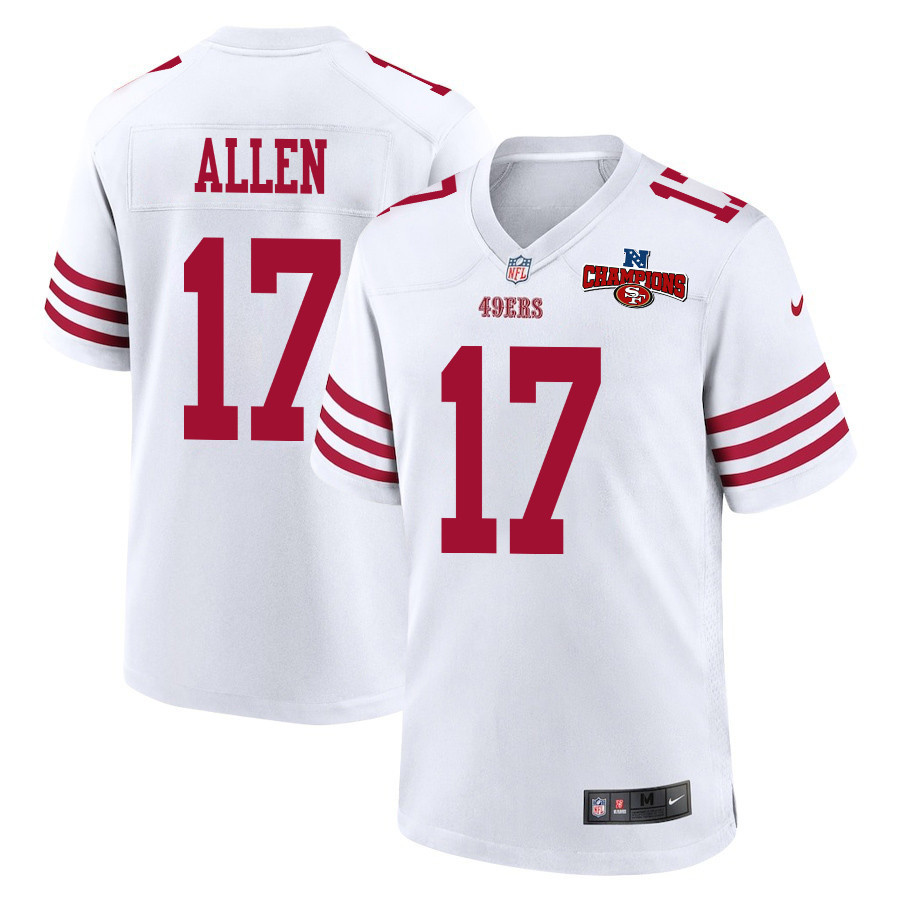 Brandon Allen 17 San Francisco 49ers Nfc Champions Patch Game Men Jersey - White Js7229