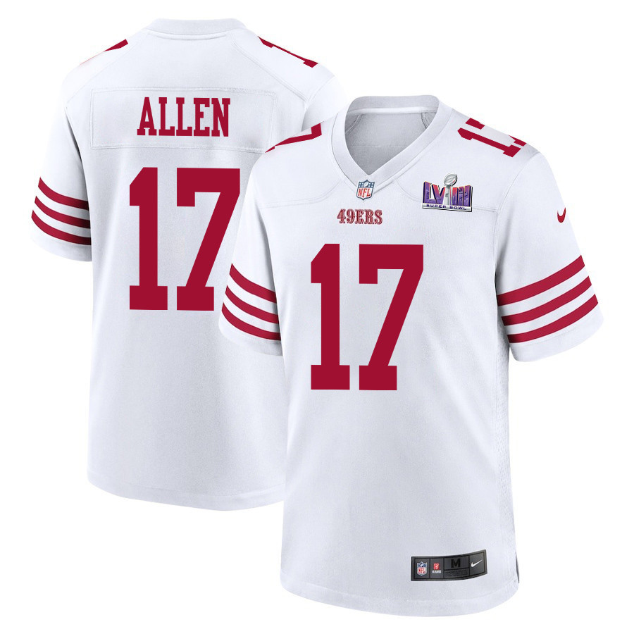 Brandon Allen 17 San Francisco 49ers Super Bowl Lviii Patch Game Men Jersey - White Js3510
