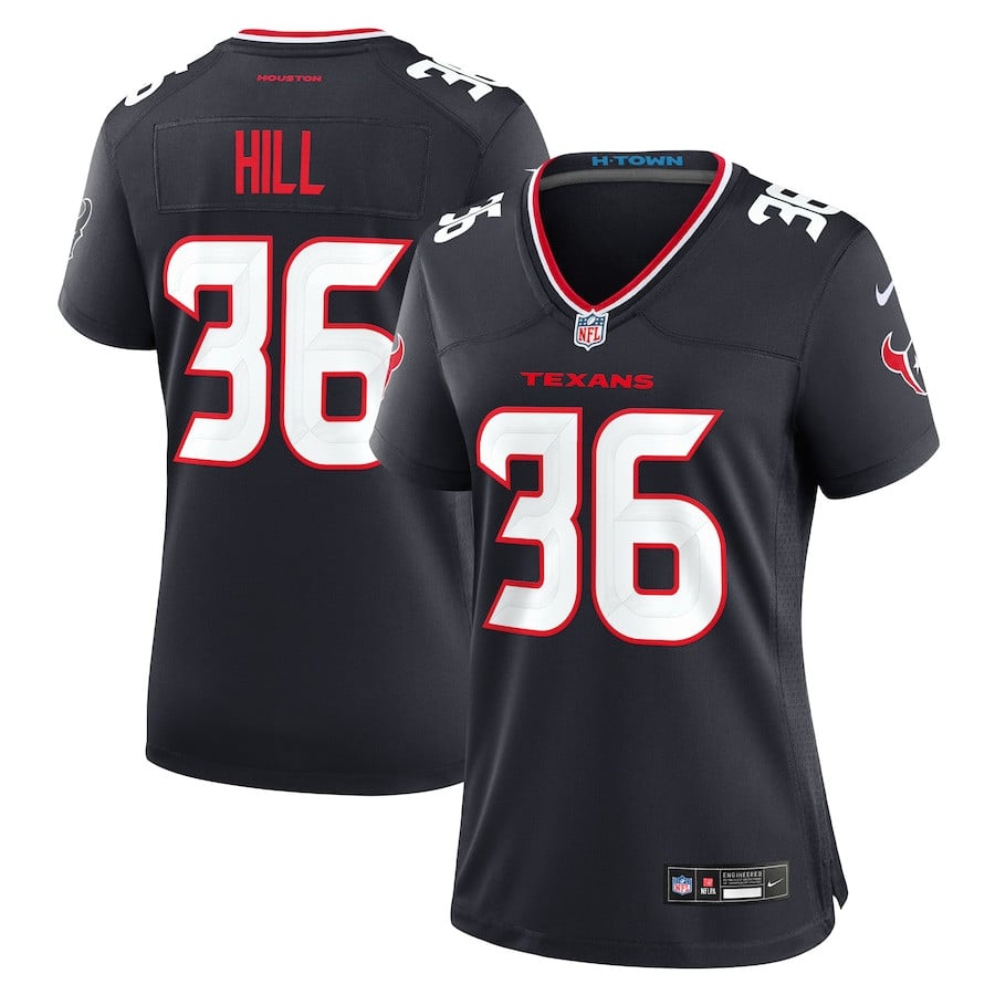 Brandon Hill 36 Houston Texans Women's Team Game Jersey - Navy Js4158