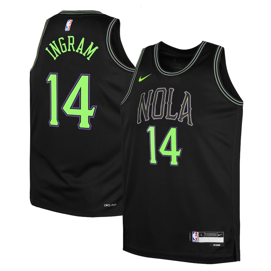 Brandon Ingram 14 New Orleans Pelicans 2023/24 City Edition Swingman Youth Jersey - Black