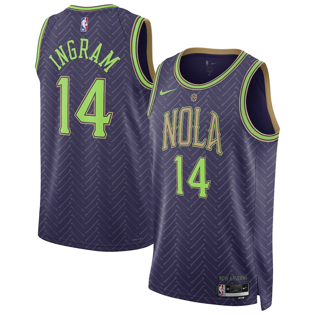 Brandon Ingram 14 New Orleans Pelicans Unisex 2024/25 Swingman Player Jersey - City Edition - Purple