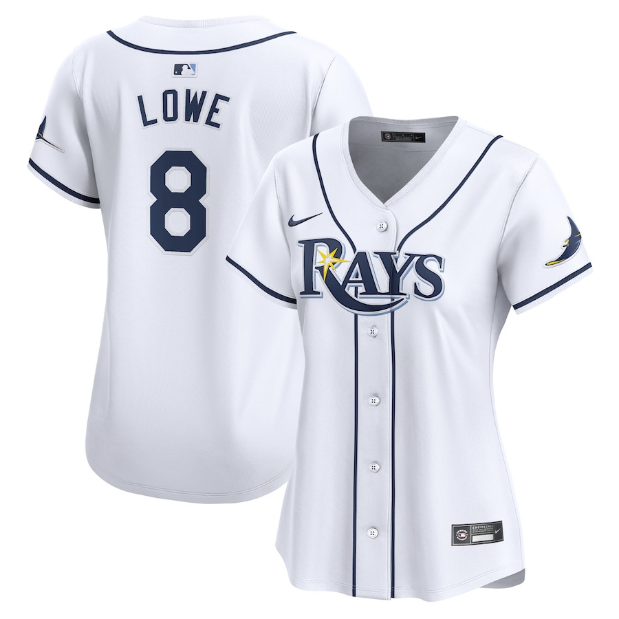 Brandon Lowe 8 Tampa Bay Rays Women Home Limited Player Jersey - White