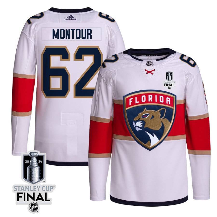 Brandon Montour 62 Florida Panthers 2024 Stanley Cup Final Away Breakaway Jersey - Men, White