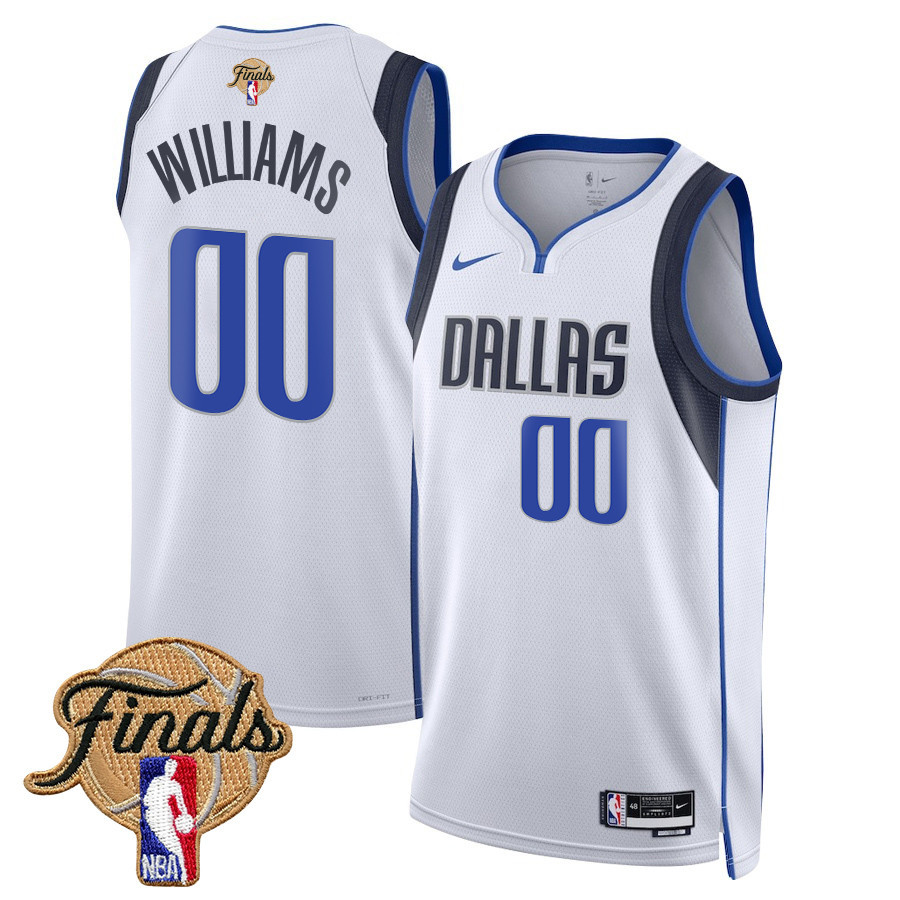 Brandon Williams 00 Dallas Mavericks 2024 Finals Patch Swingman Jersey - Association Edition - White